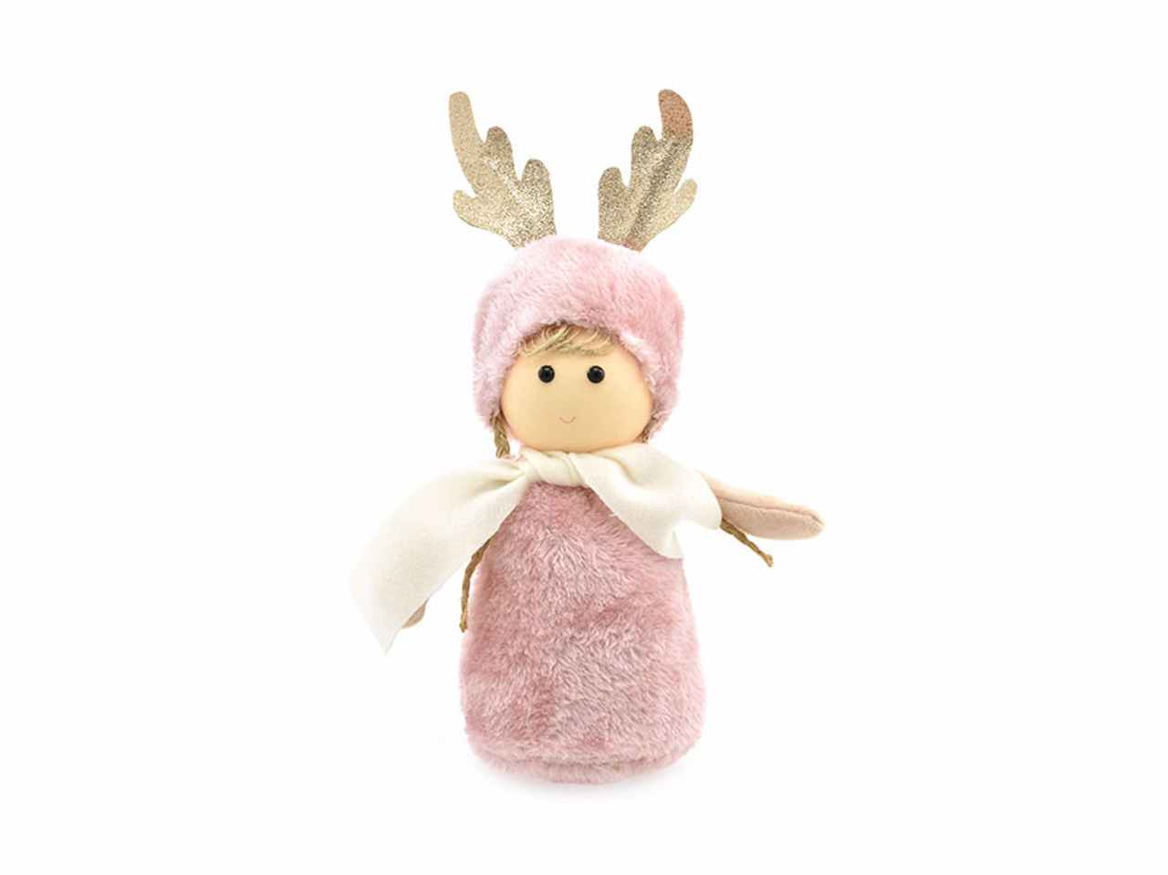 Bambolina cappello renna 25cm rosa