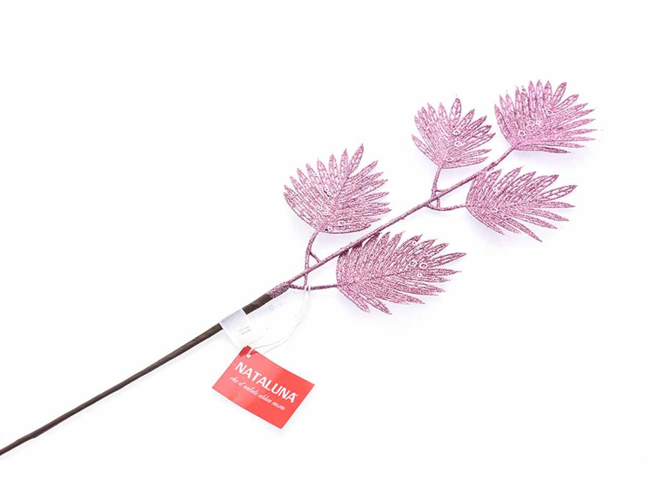 Ramo glitterato 62cm rosa antico