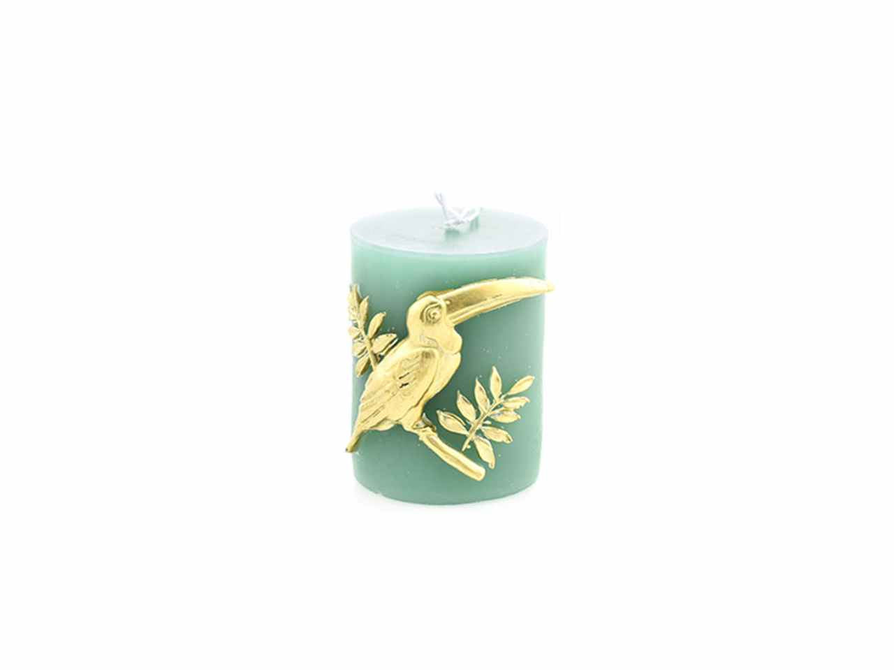 Candela con decorazione natalizia 8x7,3x9,5cm verde
