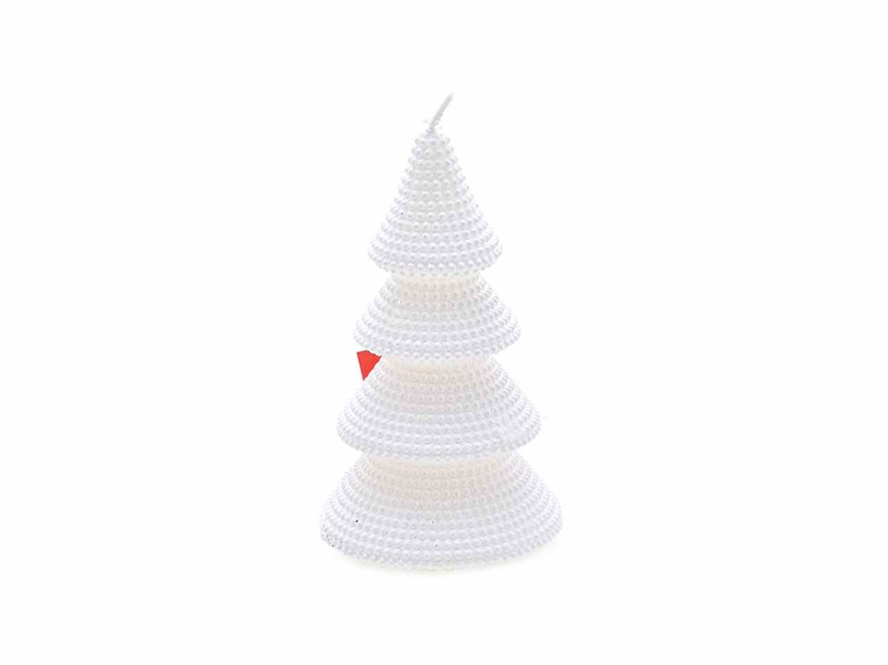 Candela albero di natale 7,5x7,5x13,3cm bianco