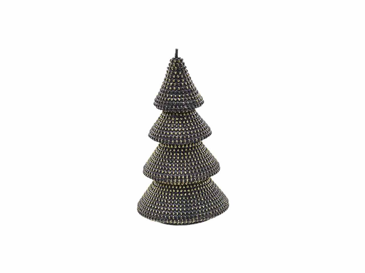 Candela albero di natale 7,5x7x13,3cm nero/ oro