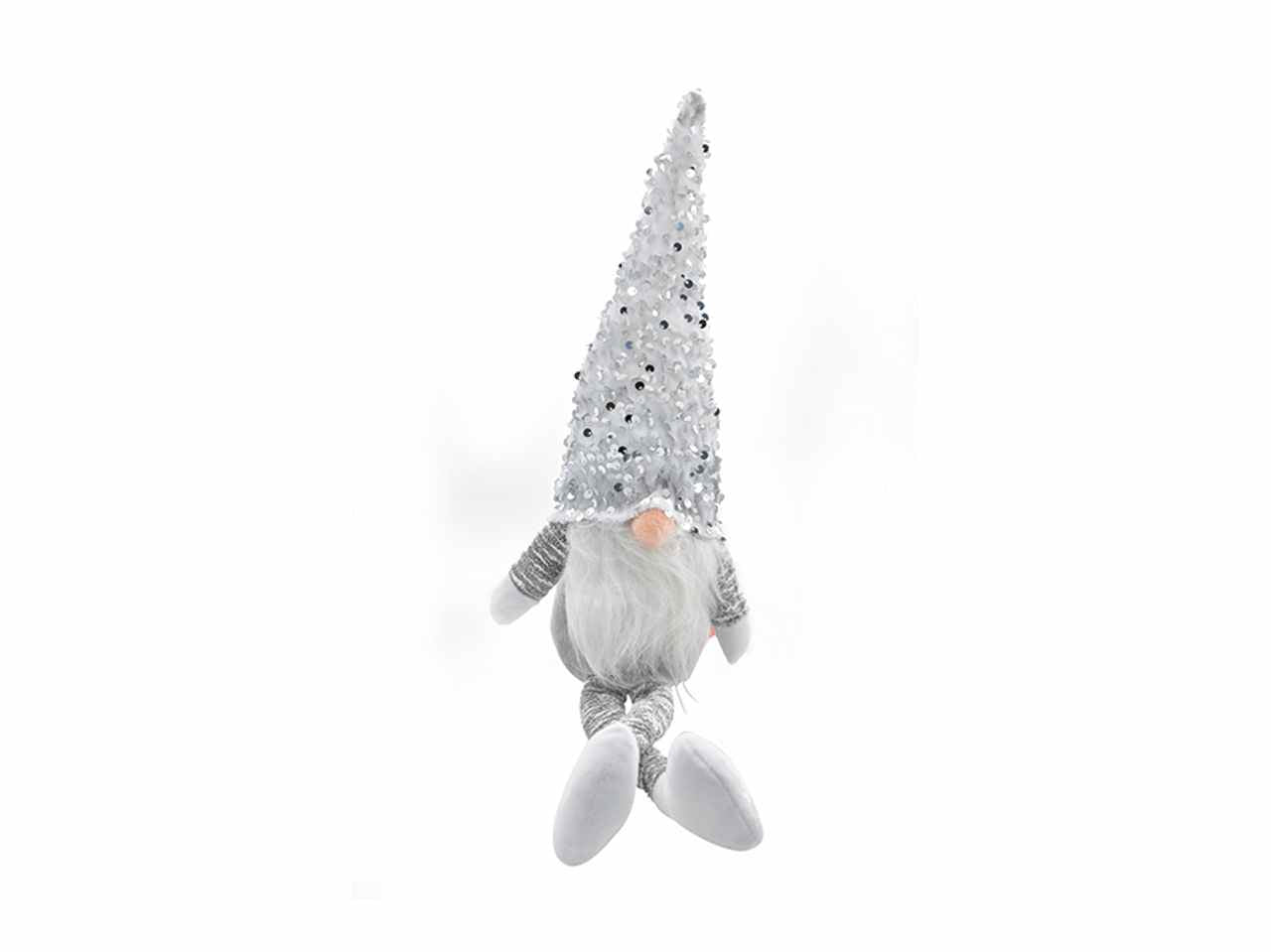 Gnomo con treccine h.75cm bianco