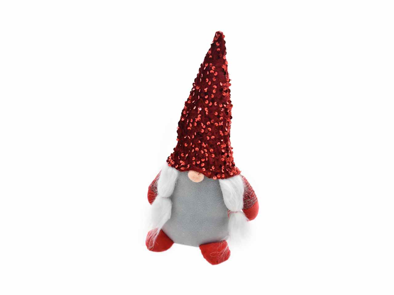 Gnomo con treccine 13x32cm rosso