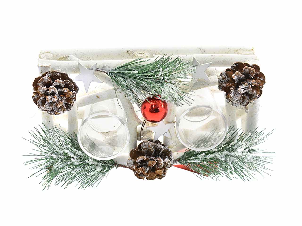 Porta tealight 2 fiamme 24x14cm