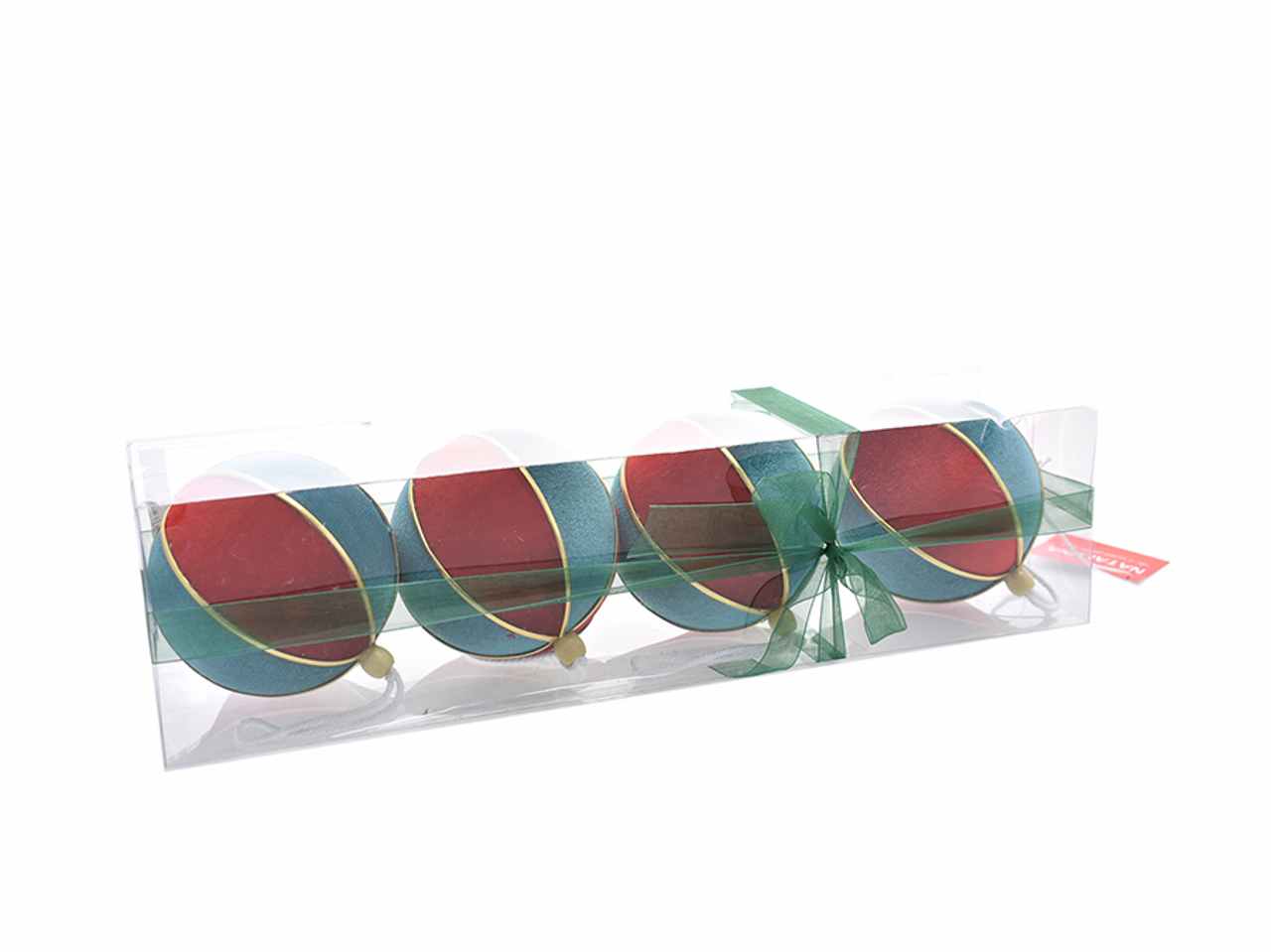Palle 4 pezzi 10cm celeste/rosso