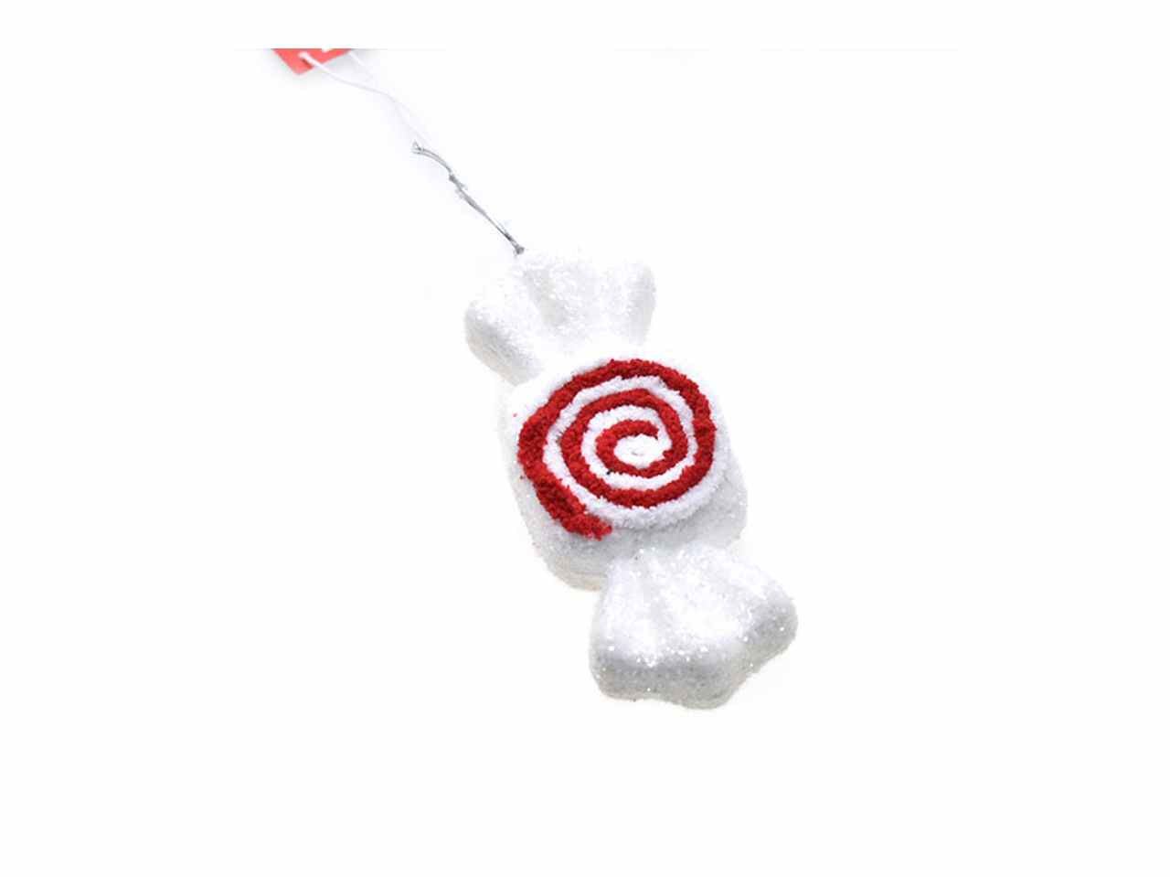 Appendino caramella 6x14,5cm bianco/rosso