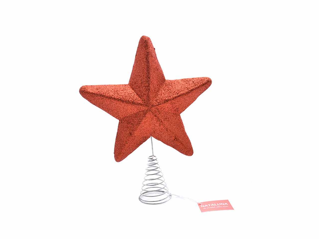 Puntale albero 40cm con glitter rosso