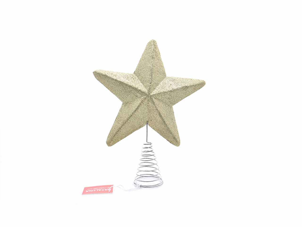 Puntale albero 40cm conglitter champagne