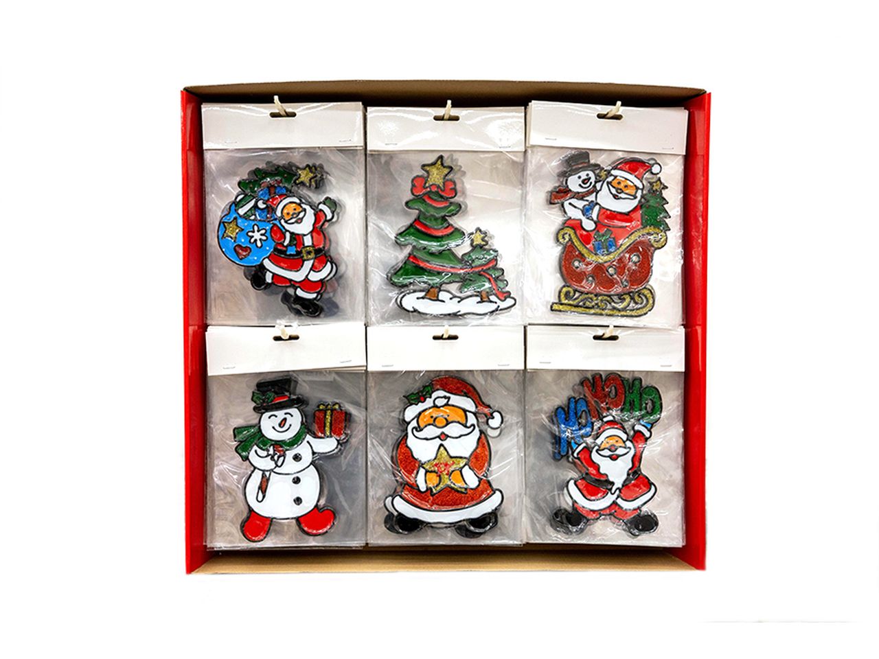 Decorazione sticker natalizia misura 18x15cm in 6 assortimenti