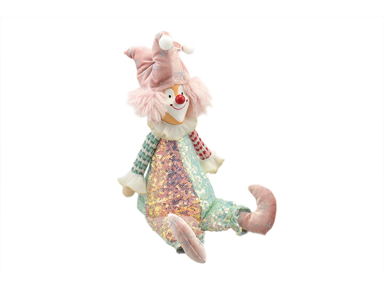 Clown misura 22x14x47cm colore rosa e tiffany
