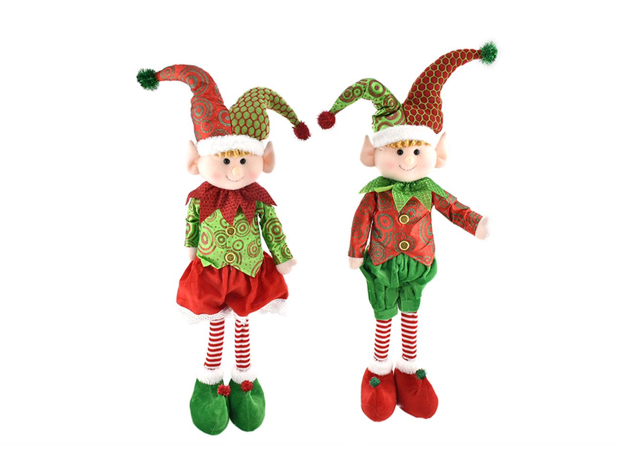 Elfo misura 58.5cm colore rosso e verde