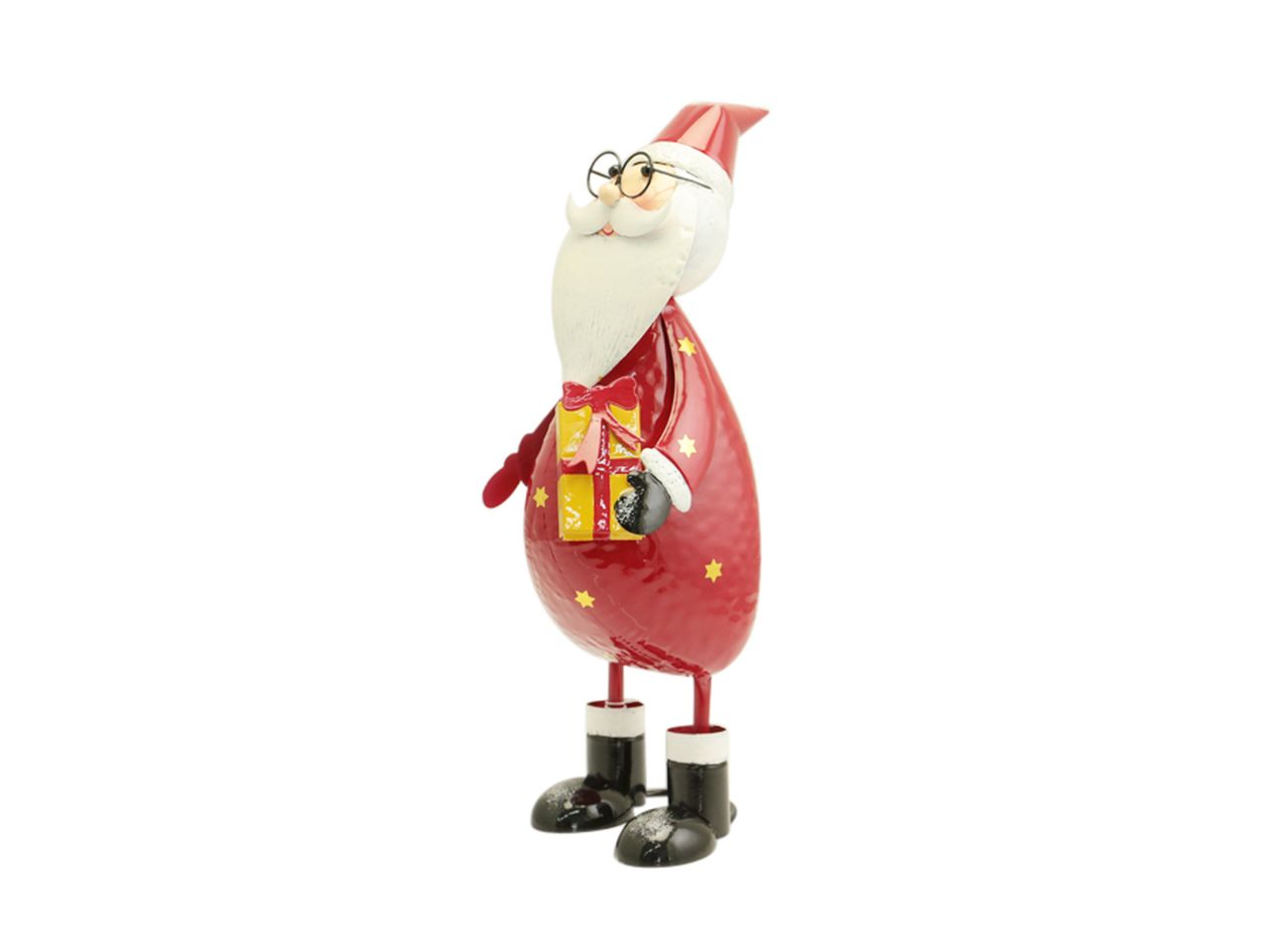 Babbo natale in metallo misura 41,5cm colore rosso