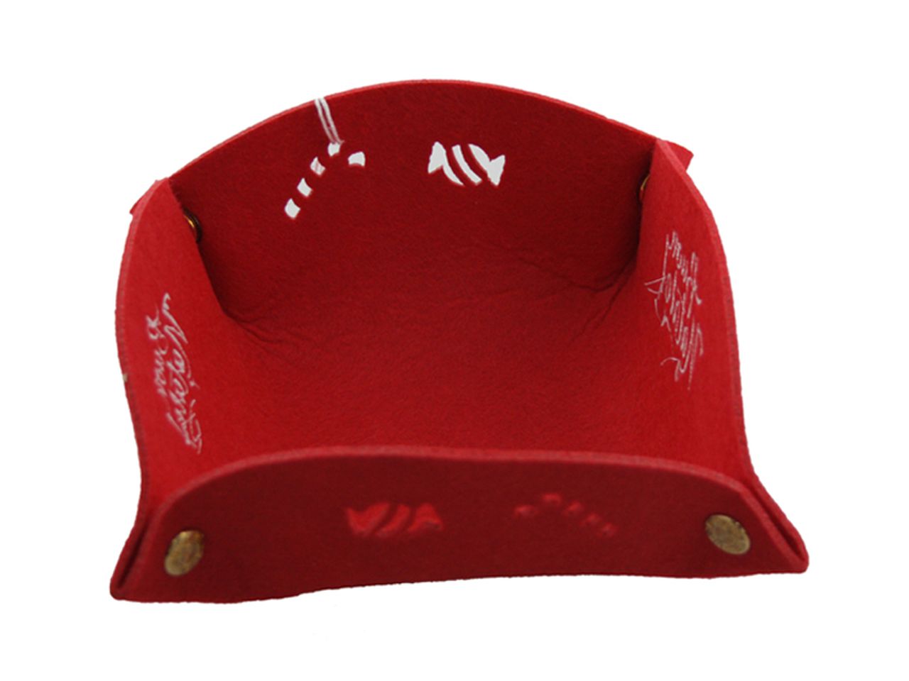 Svuotatasche in feltro misura d.30cm colore rosso