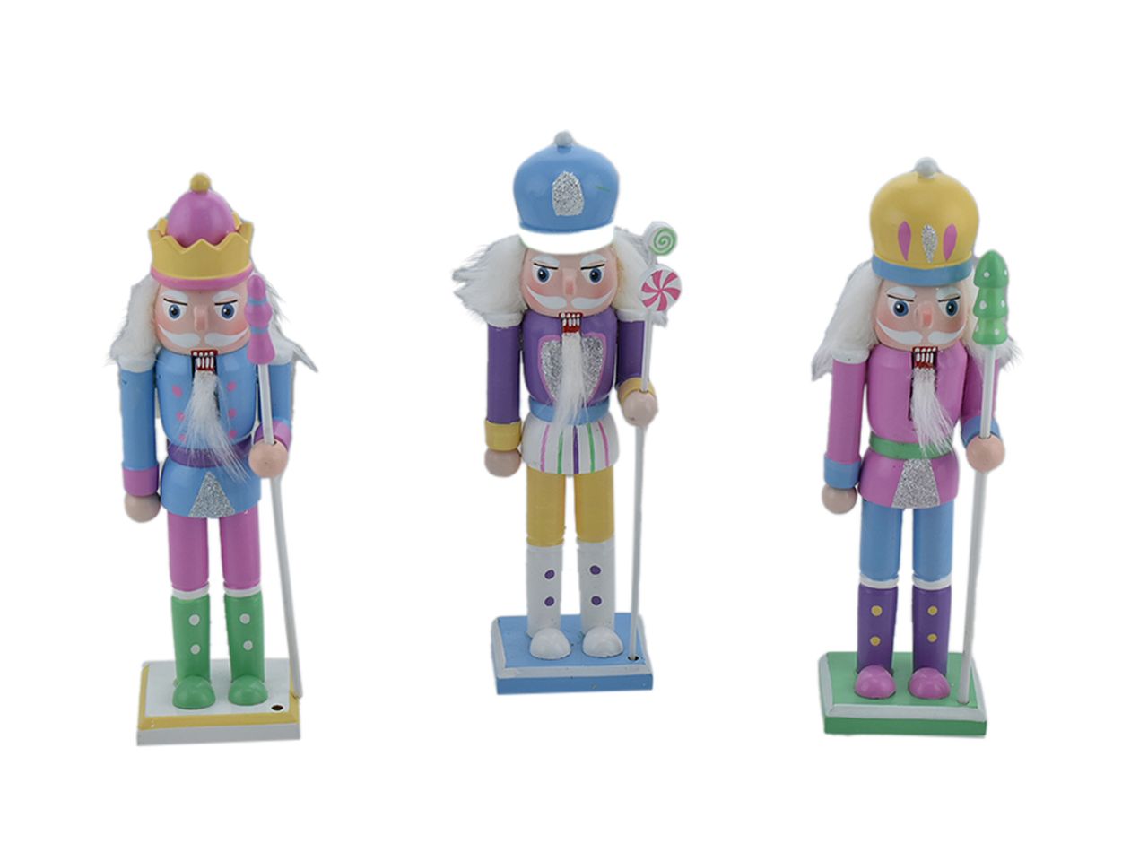 Schiaccianoci natalizio misura 12cm candy in 3 assortimenti