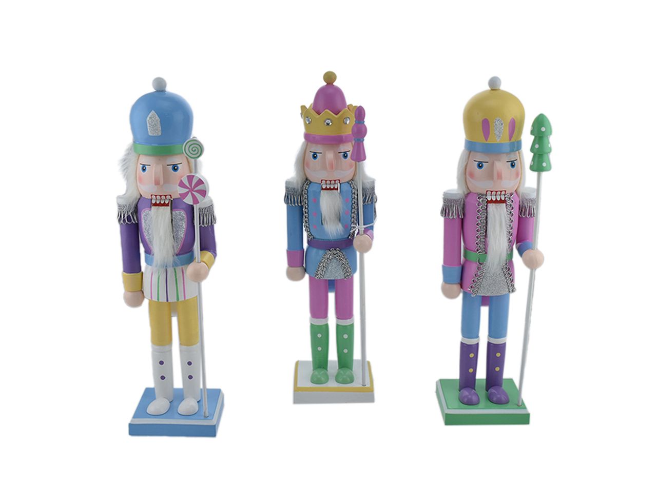 Schiaccianoci natalizio misura 25cm candy in 3 assortimenti