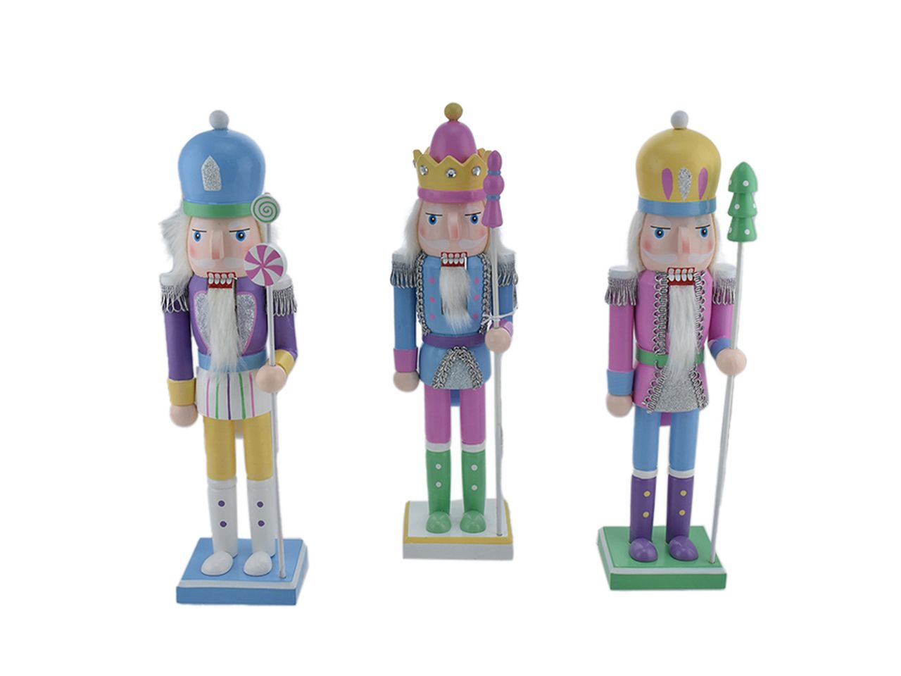 Schiaccianoci natalizio misura 36cm candy in 3 assortimenti