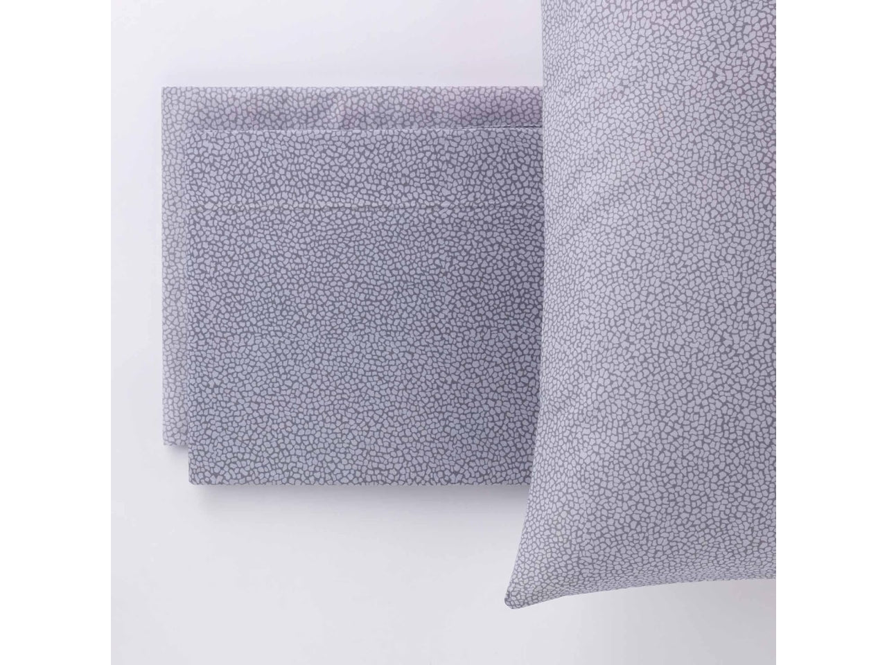 Set Completo Lenzuola Singolo Arios Pois Grigio, Puro Cotone, Linea Oro Carillo Home