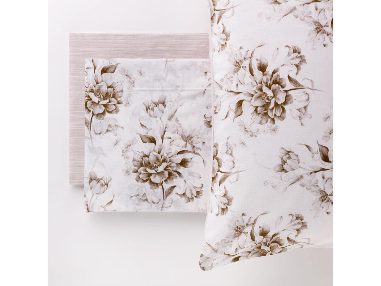 Elisa completo letto cotone stampato 2 piazze tortora
