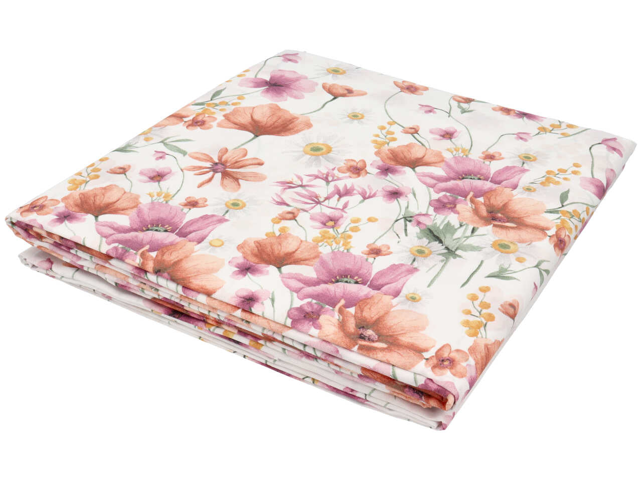 Completo letto matrimoniale cotone floreale rosa stampato country, Grace, Linea Oro - Carillo Home