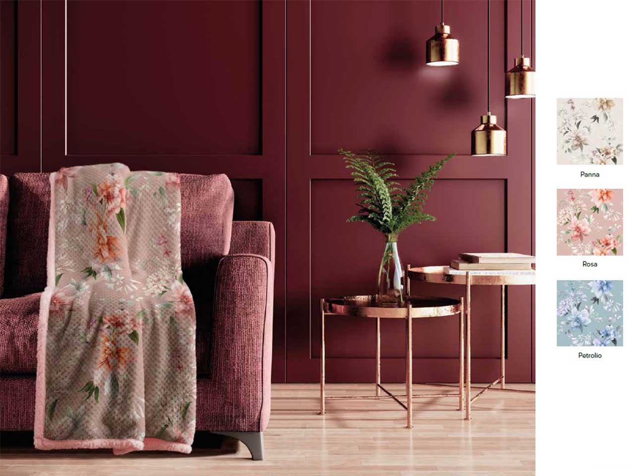 Charlotte plaid jacquard stampato 200x220cm assortiti