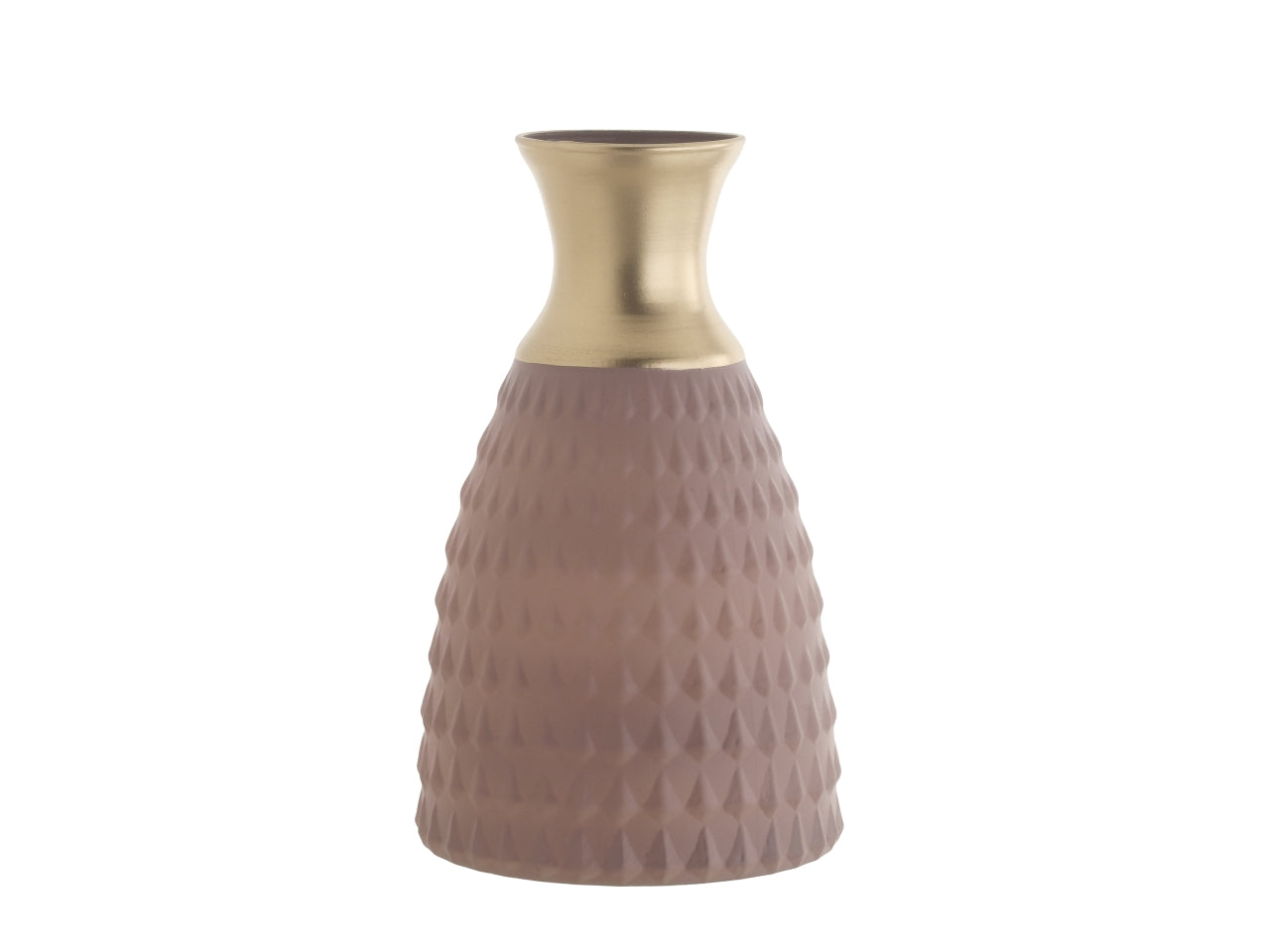 Vaso shaila h.26xd.16cm seta rosa e oro