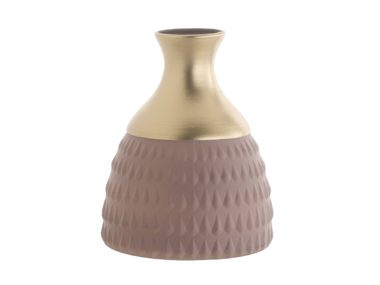 Vaso shaila h.20xd.15cm seta rosa e oro