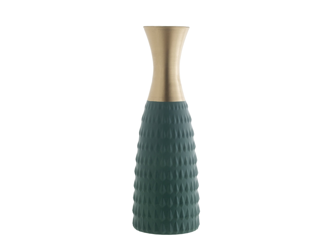 Vaso shaila h.37xd.12cm seta verde e oro