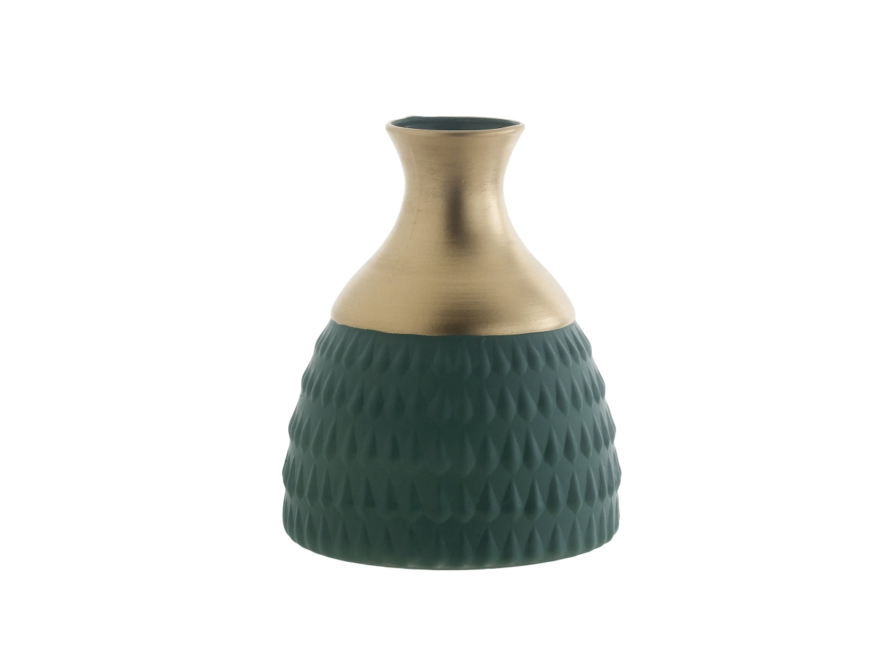 Vaso shaila h.20xd.15cm seta verde e oro