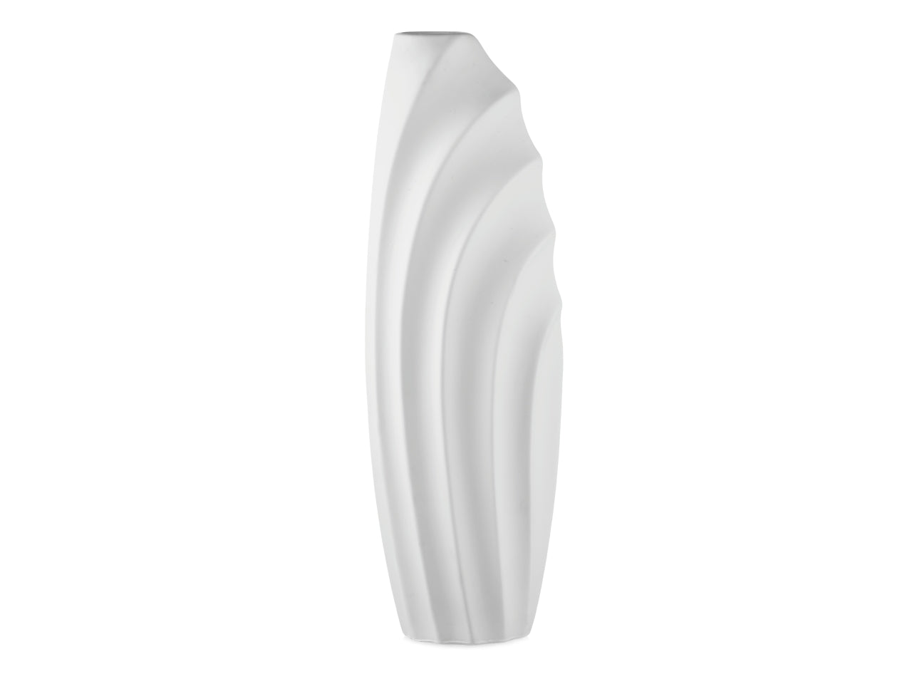 Vaso decorativo scandinavo in ceramica bianca ovalizzato 74 cm, Nabi - Likò