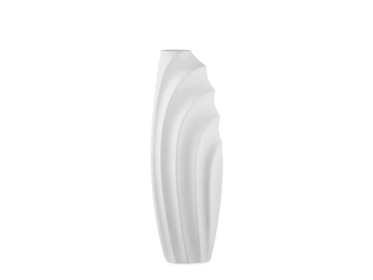 Vaso decorativo scandinavo in ceramica bianca ovalizzato 57 cm, Nabi - Likò