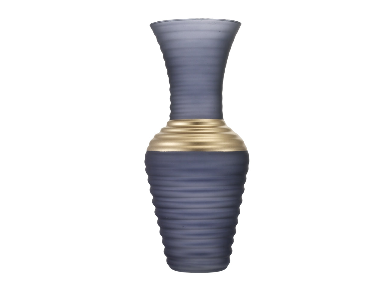 Vaso zora satinato h.37cm fume' e oro
