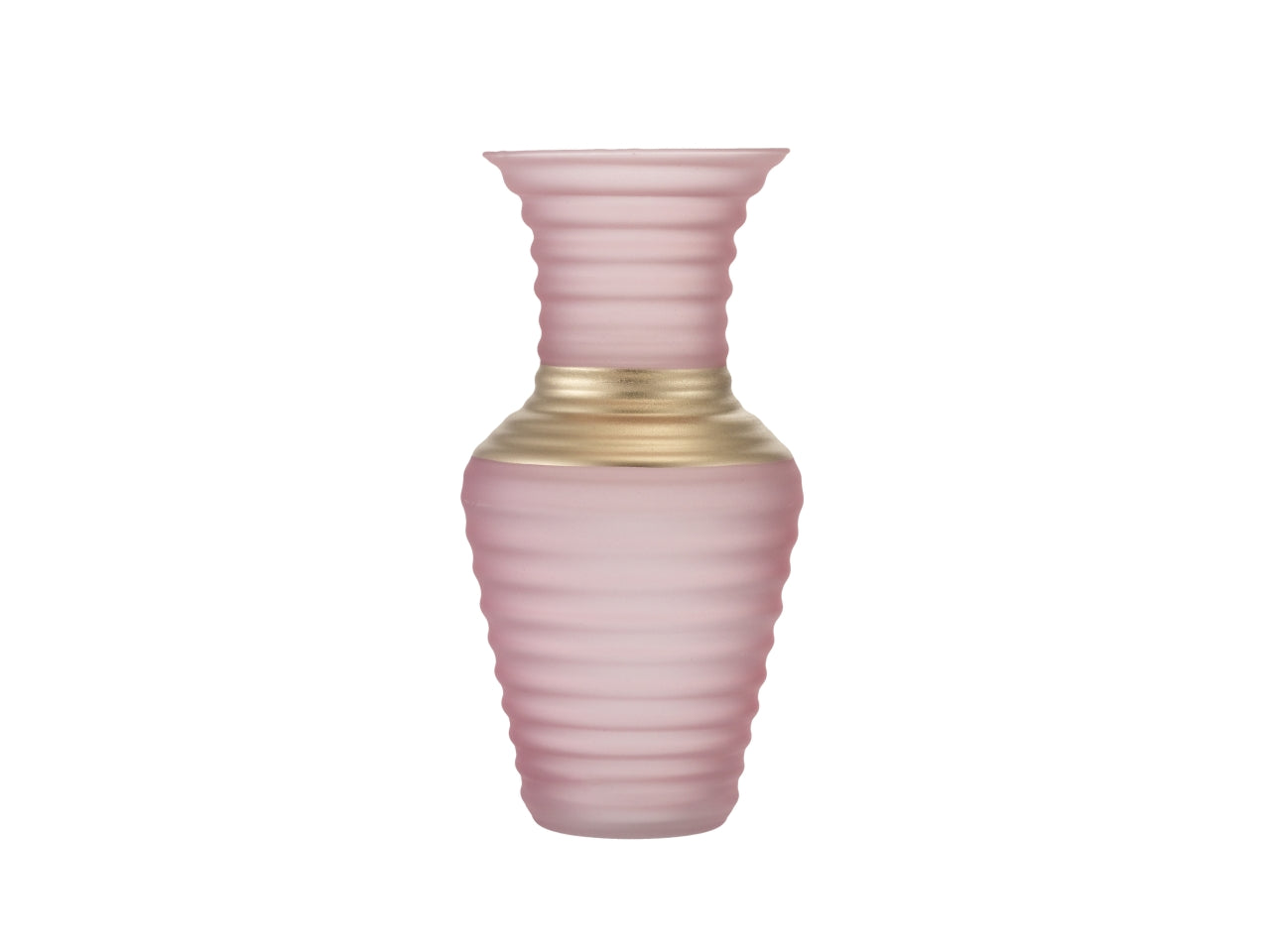Vaso zora satinato h.26cm rosa e oro