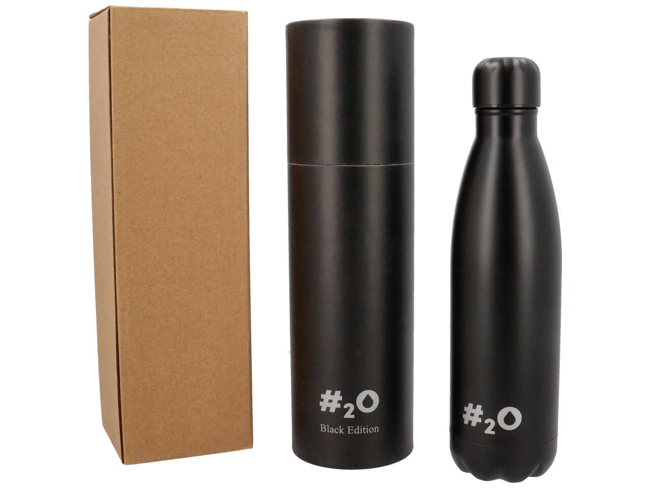 Bottiglia termica da 500ml colore nero matt con logo nero lucido