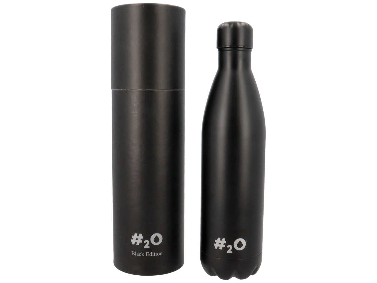 Bottiglia termica da 750ml colore nero matt con logo nero lucido