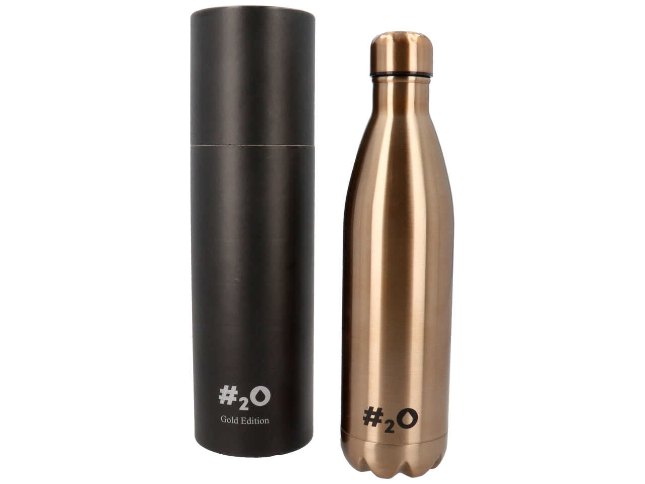 Bottiglia termica da 750ml colore gold con logo gold matt