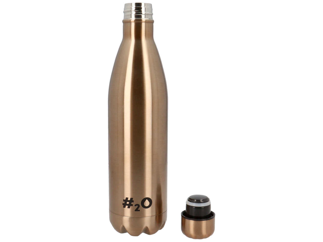 Bottiglia termica da 750ml colore gold con logo gold matt