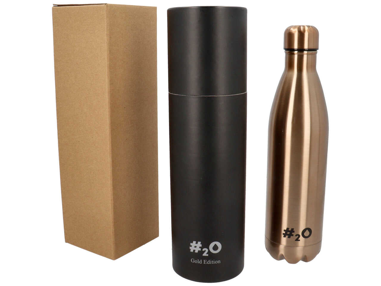 Bottiglia termica da 750ml colore gold con logo gold matt