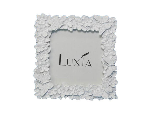 Cornice 10x10cm quad.bianca fiori+farf.qlux20019