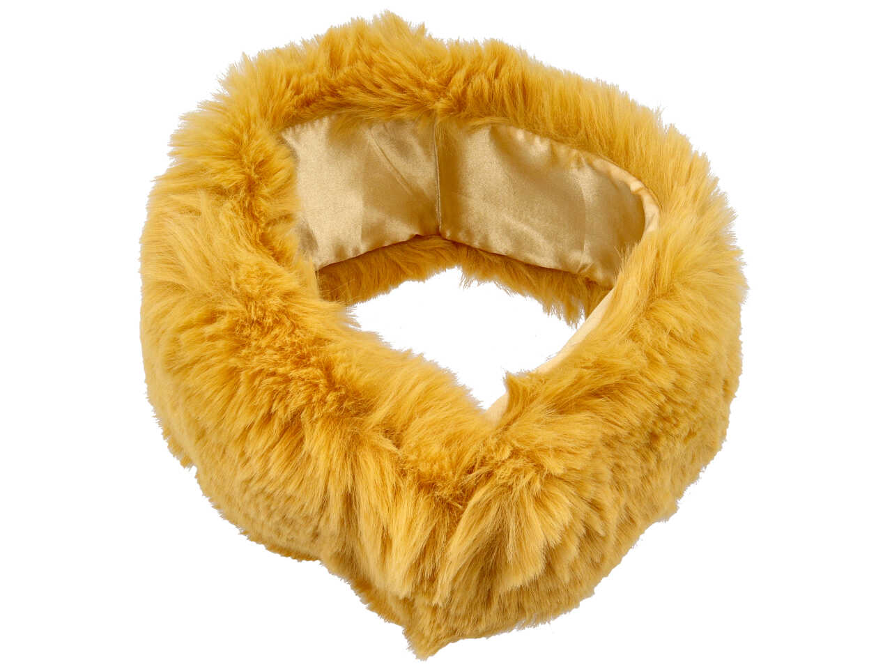 Collo con pelo e calamita tinta unita giallo 100% poliestere