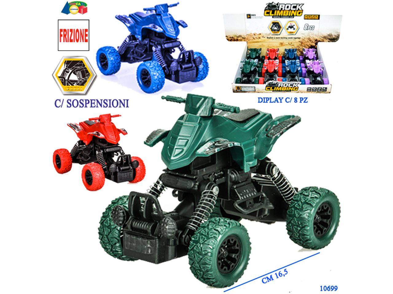 Quad con frizione e sospensioni modelli assortiti