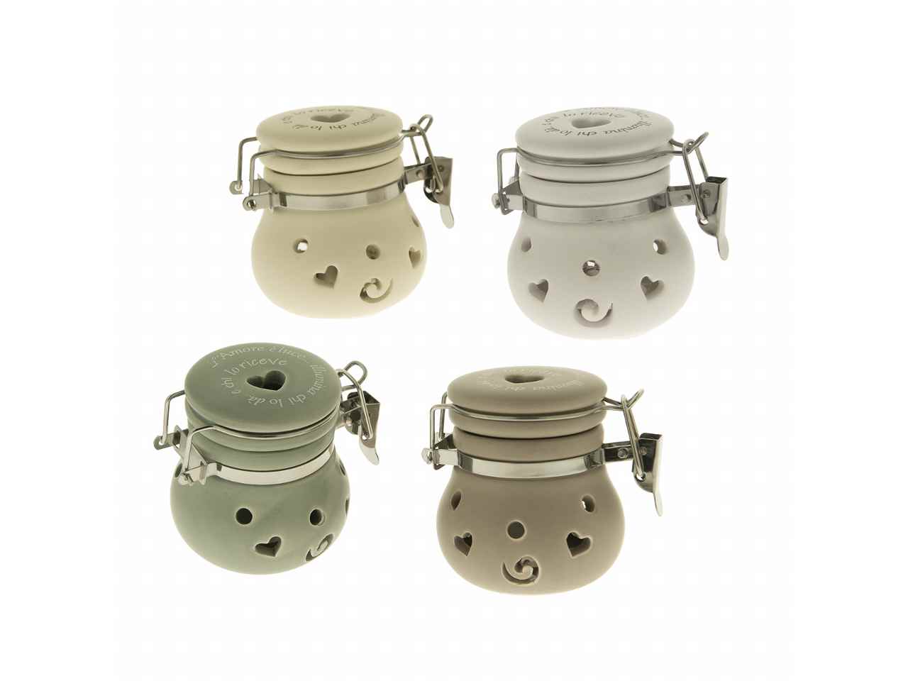 Barattolo decorativo con luce led 4 assortimenti h6,5cm