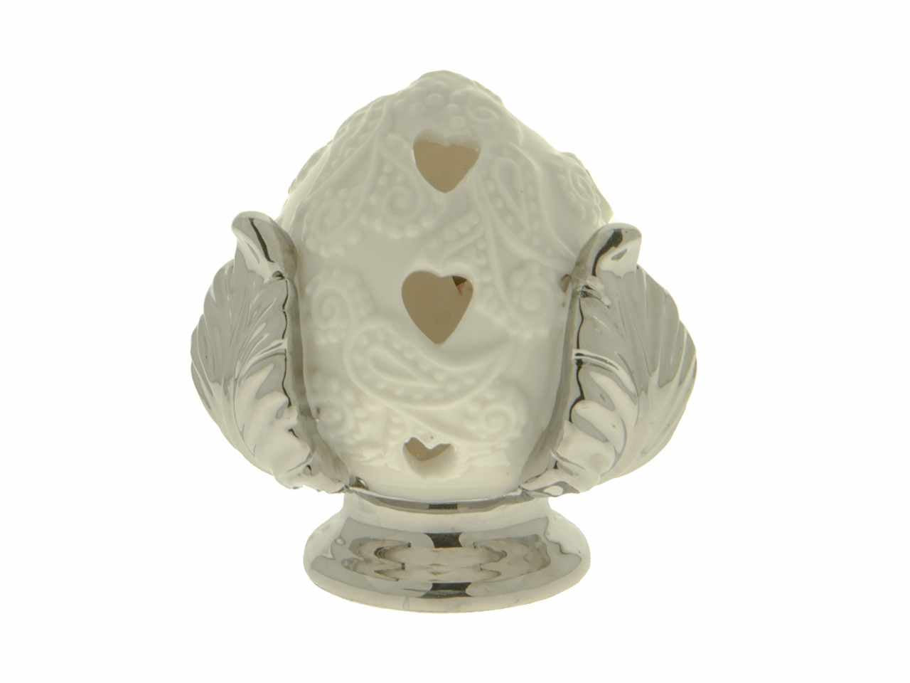 Pumo con led silver h8,5cm