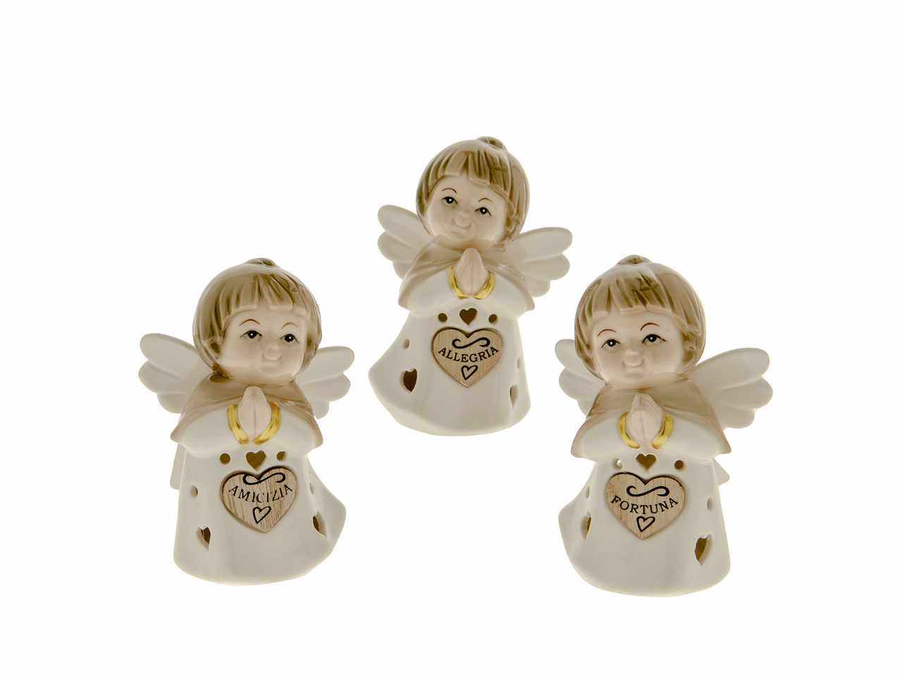 Figura angelo william con led h11cm 3 assortimenti