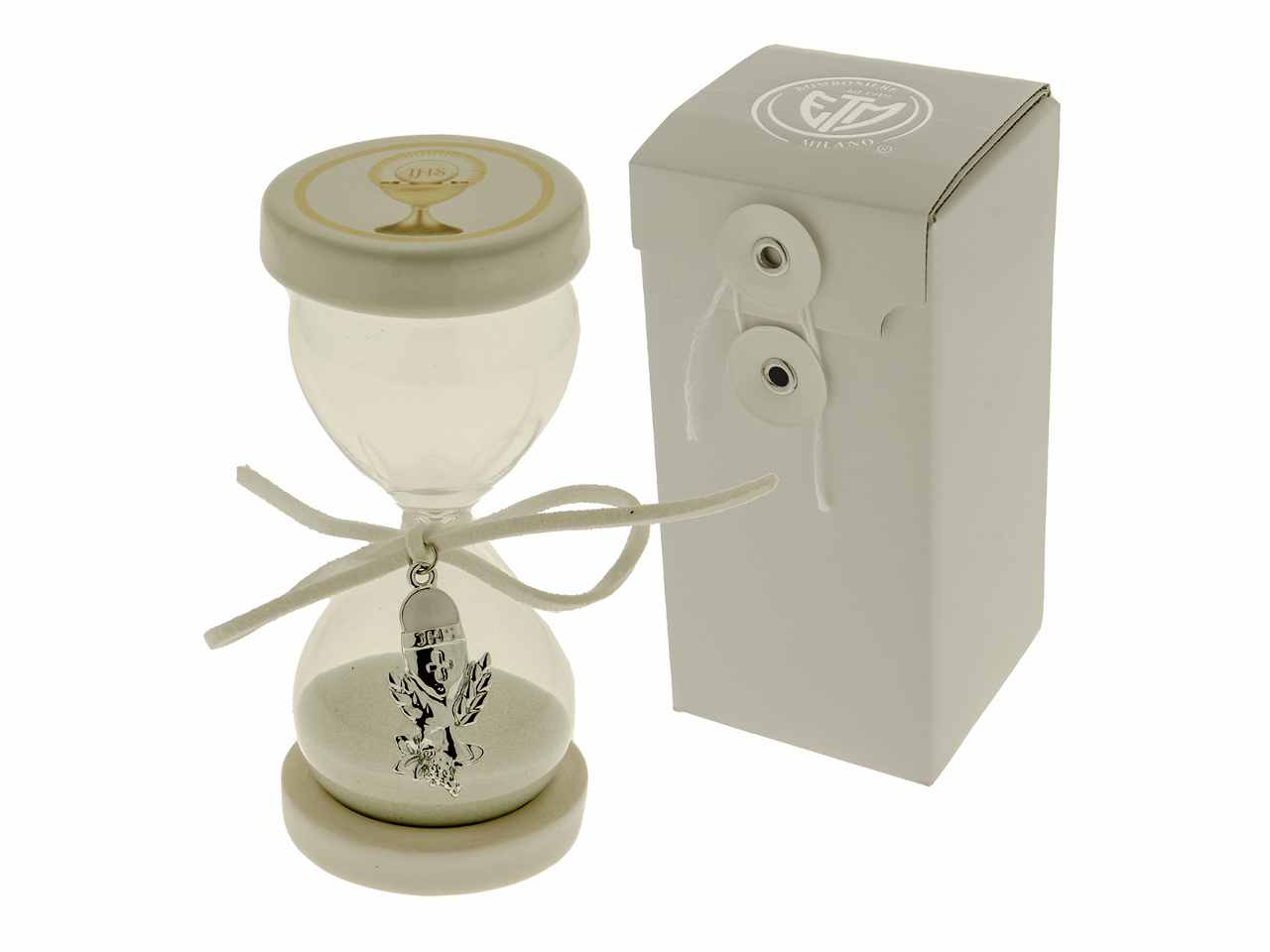Clessidra decorativa saint per comunione h11cm con box