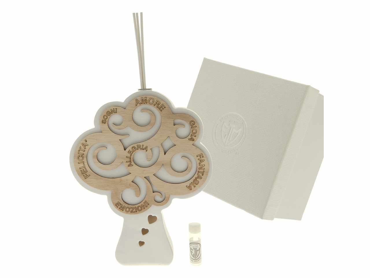 Diffusore ricciolo con led h10,5cm con box