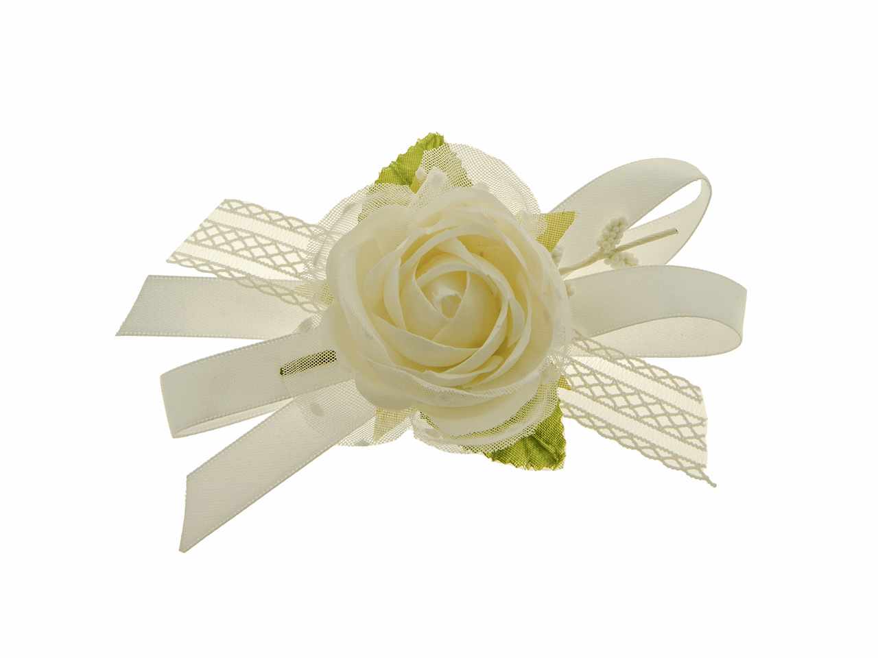 Ramo treccia orizzontale colore crema 12c. 12 pezzi