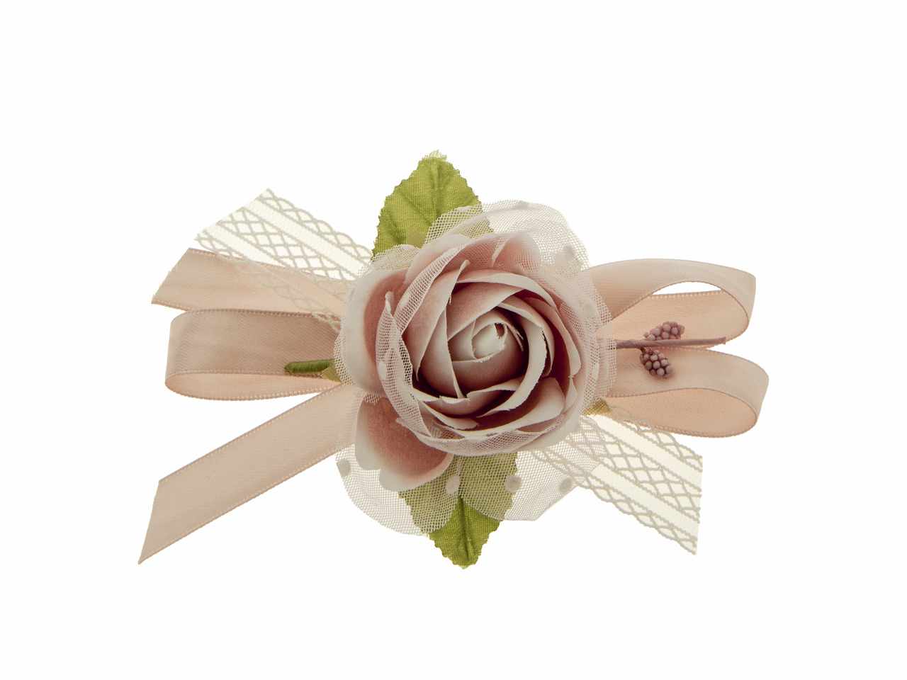 Ramo treccia orizzontale colore rosa 12cm. 12 pezzi