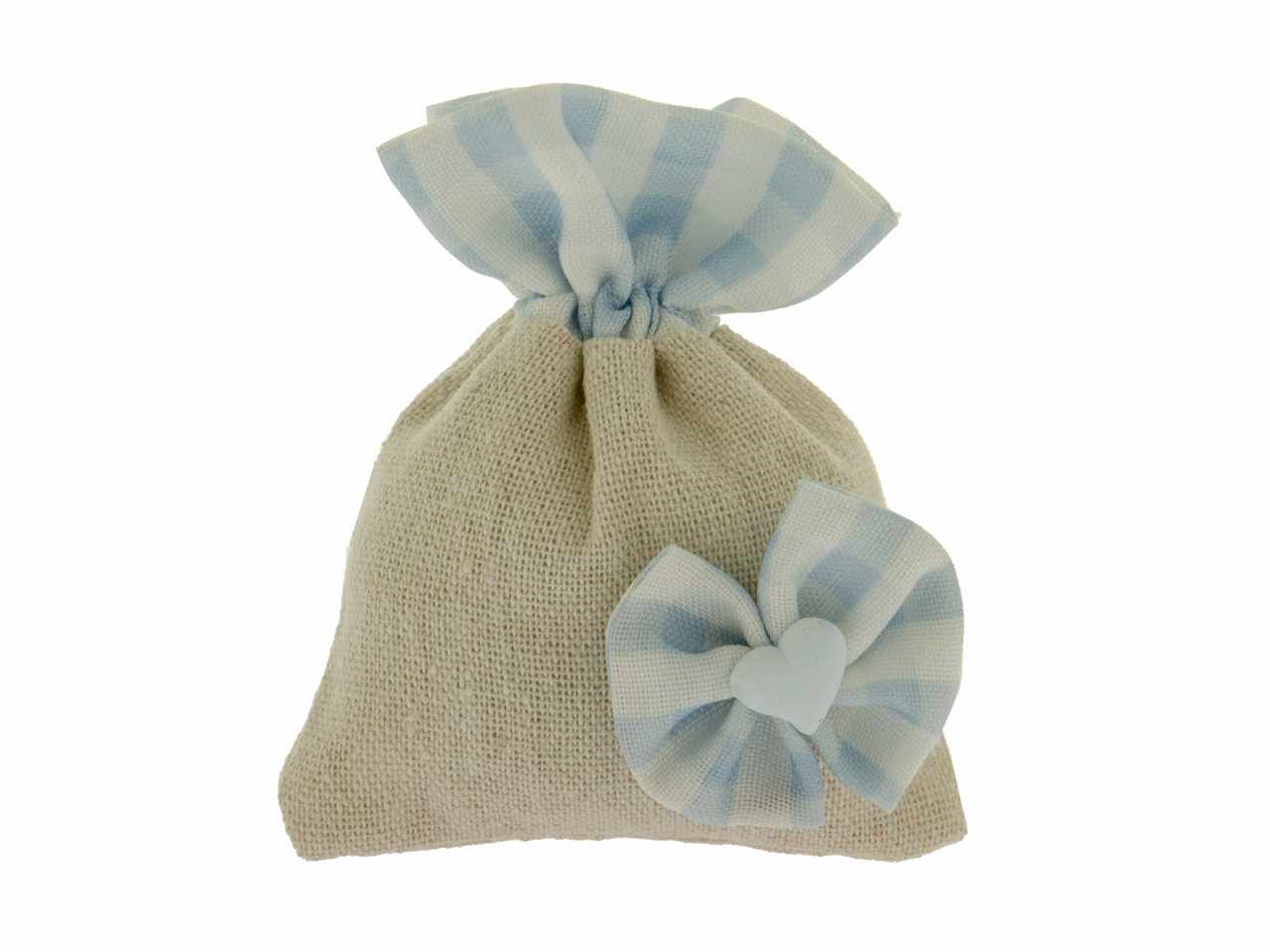 SACCHETTO RUSTIC BABY COLORE CIELO 8X10CM