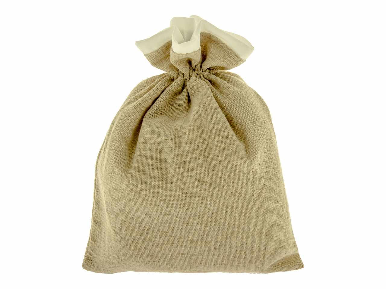 SACCHETTO COLORE NATURALE CON BORDO 18X25CM