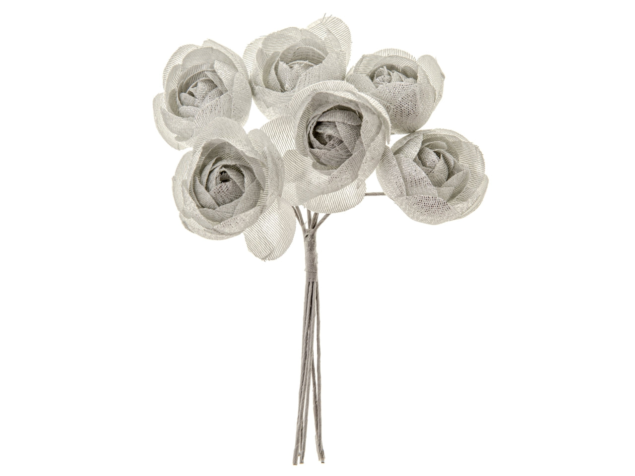 Bocciolo singolo misura 3,5cm colore argento 36pz